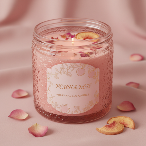 Bougie Soja Pêche & Rose